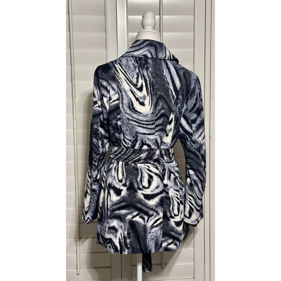 Susan Graver Women Size L Animal Print Zebra Black Grey Lined Jacket Boho - Picture 7 of 11